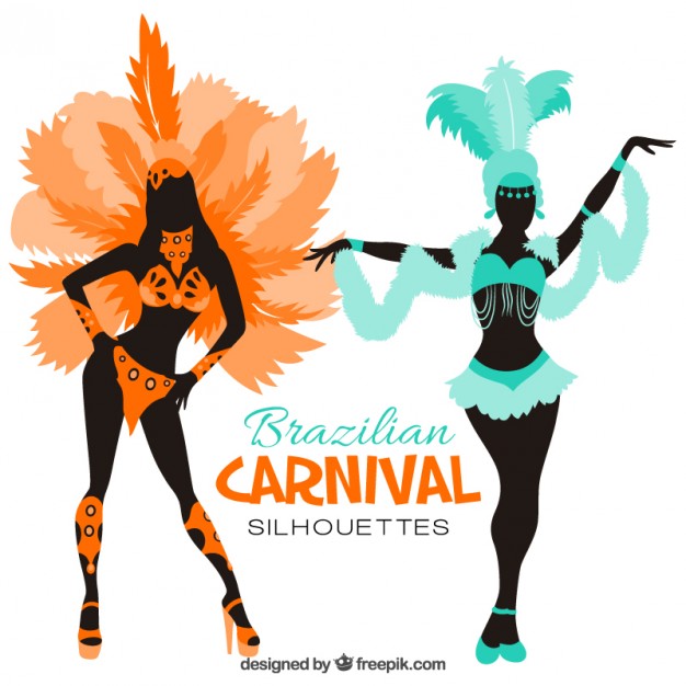 626x626 Silhouettes Of Brazilian Carnival Costumes Vector Free Download