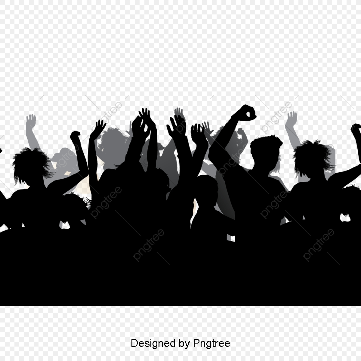 1200x1200 Simple Carnival Crowd Silhouette Decorative Element, Simple