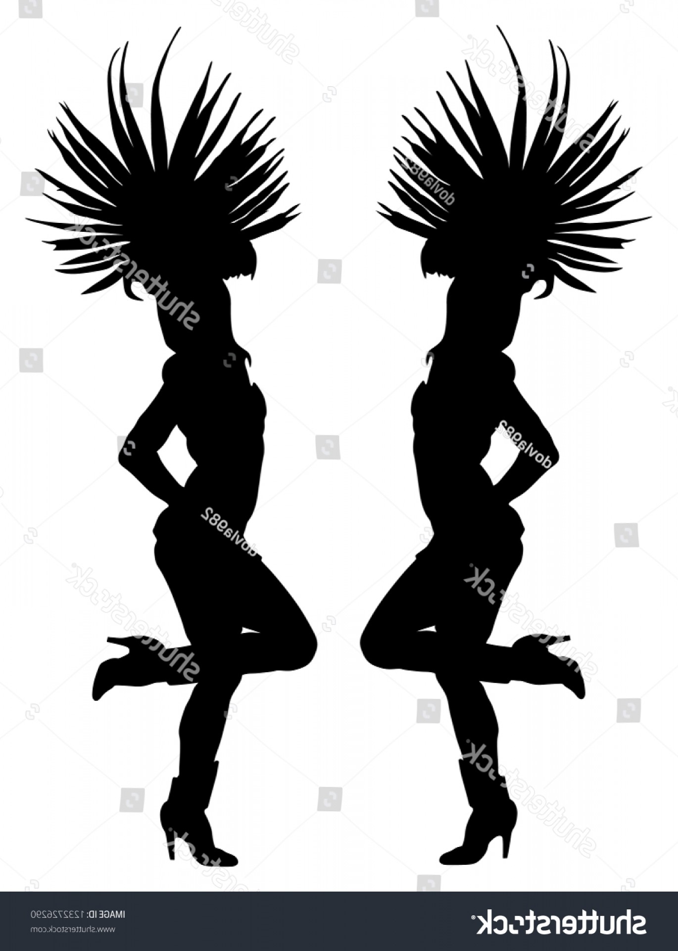 1370x1920 Smiling Brazil Carnival Dancer Vector Silhouette Soidergi