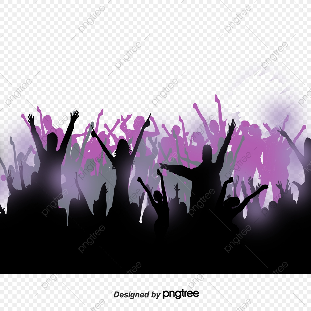 1200x1200 Carnival Crowd Silhouette, Silhouette Vector, Purple, Black Png