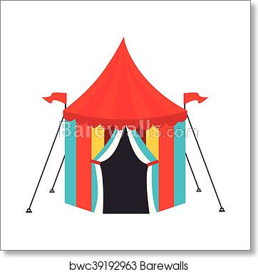 Circus Carnival Tent Icon Vector Illustration, Art Print 362x382 Circus Carnival Tent Icon Vector Illustration, Art Print