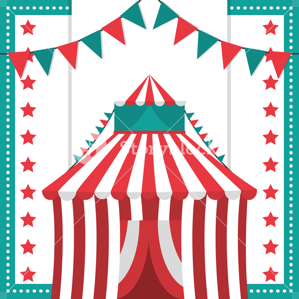 Circus Carnival Tent With Pennants Vector Illustration Graphic 1000x1000 Circus Carnival Tent With Pennants Vector Illustration Graphic