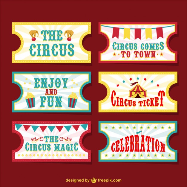 626x626 Circus Tickets Vector Free Download