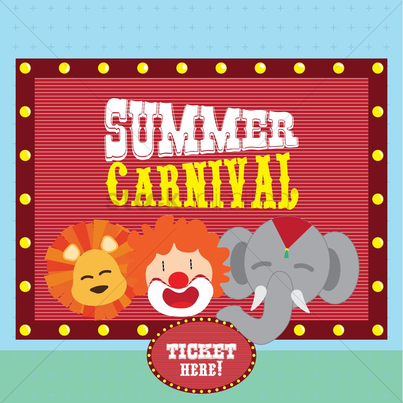 1300x1300 Summer Carnival Ticket Vector Image