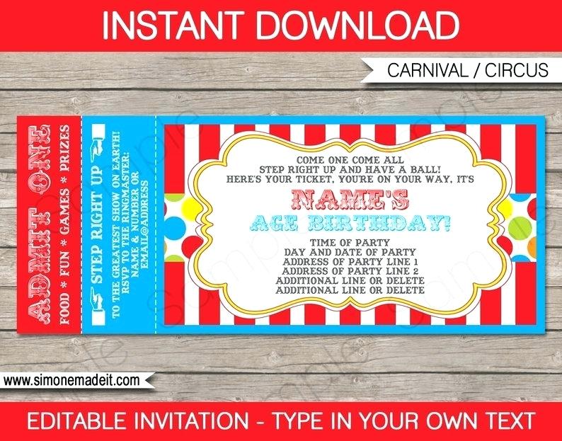 794x623 Vector Party Ticket Invitation Template Carnival