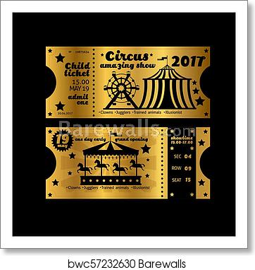 362x382 Vintage Party Invitation Retro Circus Carnival Ticket Template