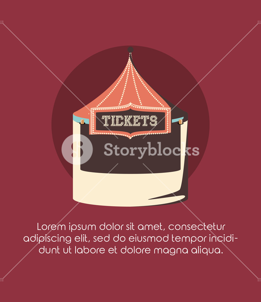 864x1000 Carnival Ticket Booth Fun Fair Circus Retro Style Vector