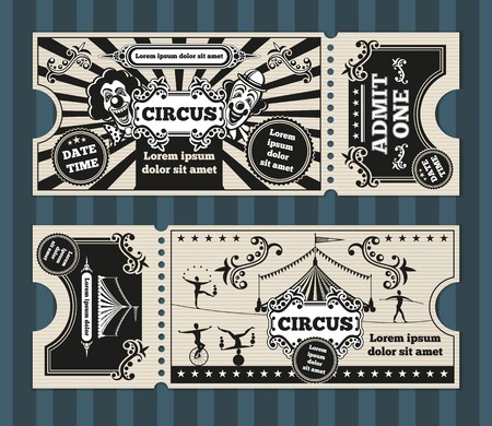 450x390 Birthday Card With Circus Tickets Vector Template Ticket