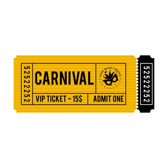640x640 Carnival Party Ticket Vector Template For Free Download