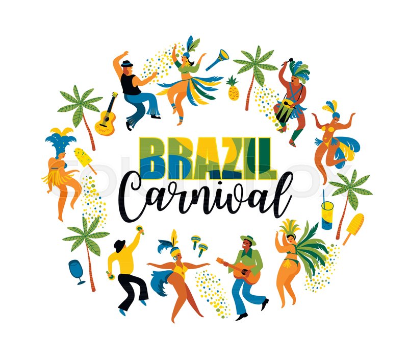 800x697 Brazil Carnival Vector Illustration Stock Vector Colourbox