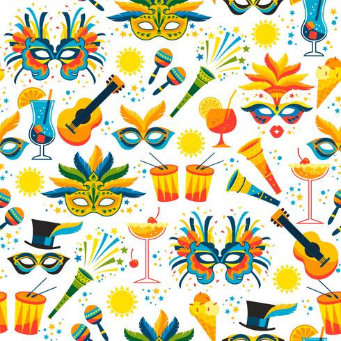 490x490 Brazilian Carnival Vector Seamless Pattern