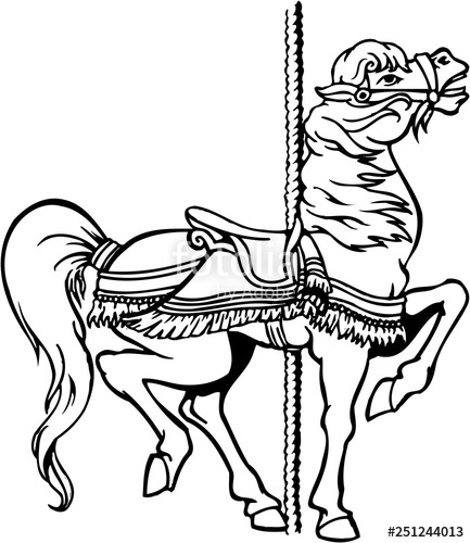 433x500 Carousel Horse Vector Illustration Stock Image And Royalty Free
