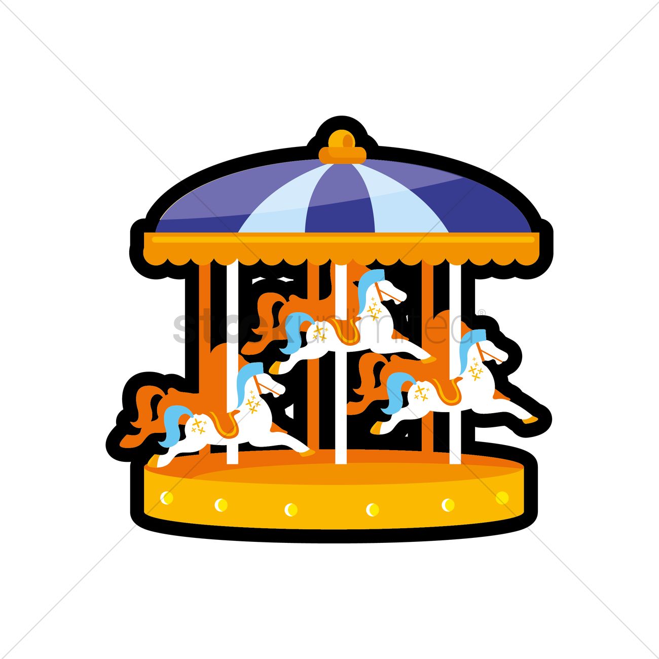 1300x1300 Carousel Horse Vector Image