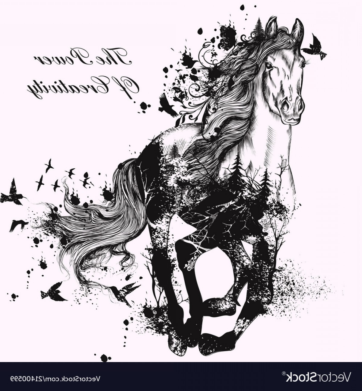 1200x1296 Fashion With Hand Drawn Detailed Running Horse Vector Handandbeak