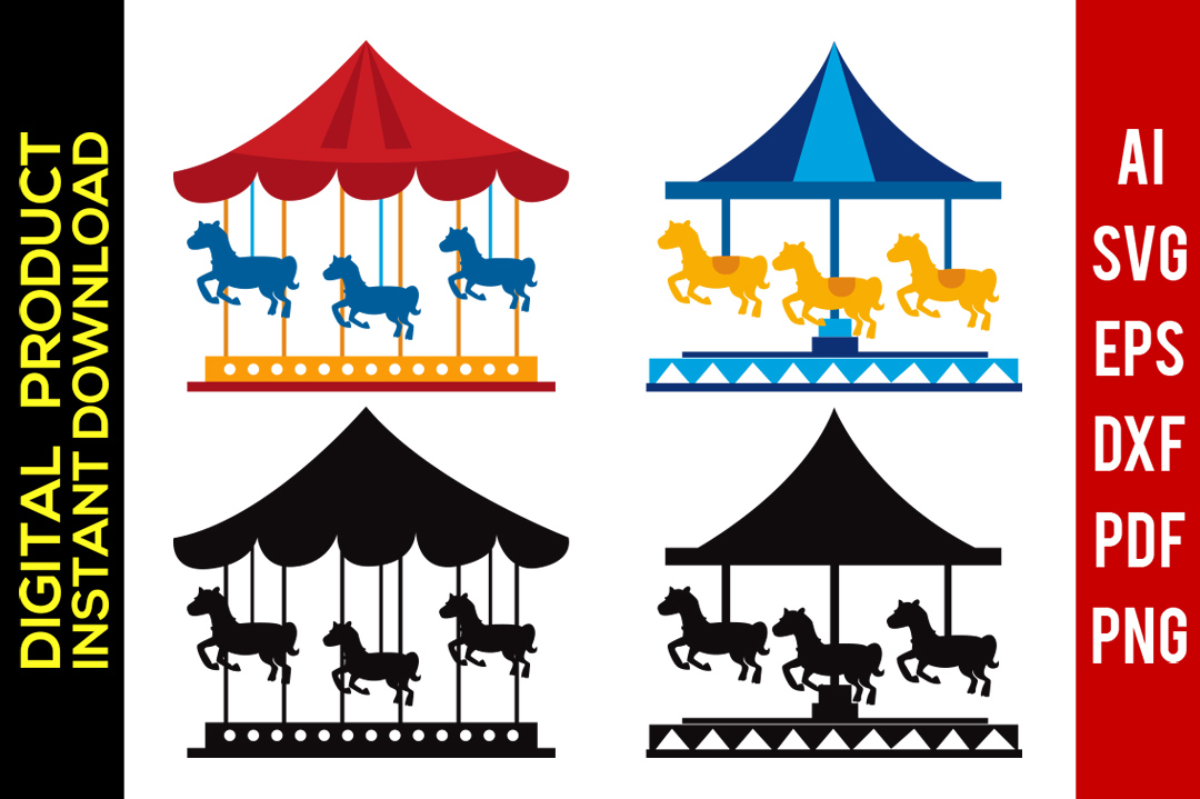 1080x719 Merry Go Round Carousel Horse Carousel Silhouette