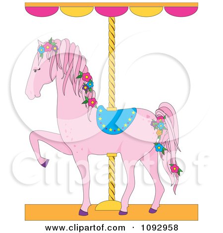 Pink Carousel Horse Clipart 450x470 Pink Carousel Horse Clipart
