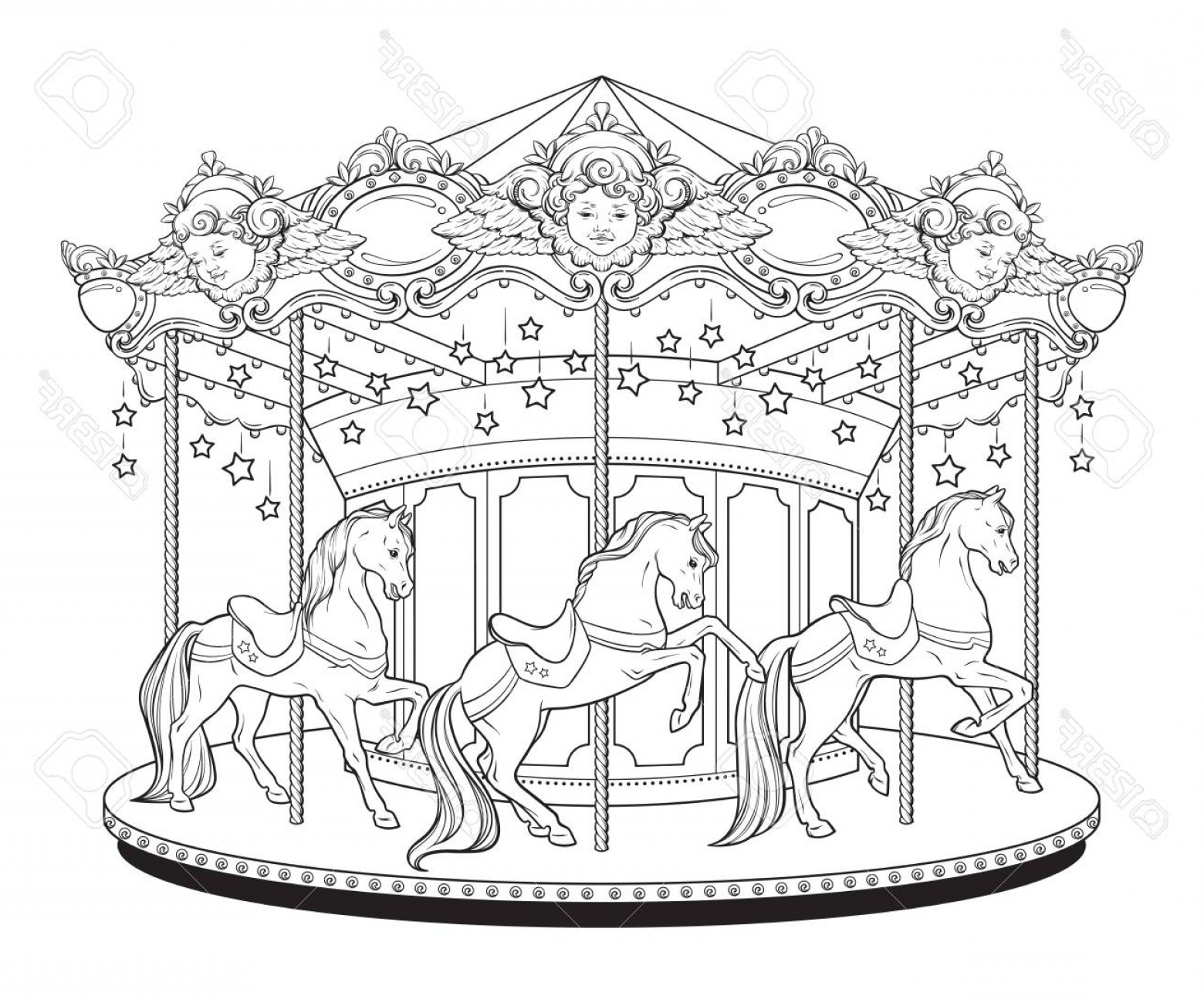Photostock Vector Carousel La Belle Epoque Cute Merry Go Round 1560x1299 Photostock Vector Carousel La Belle Epoque Cute Merry Go Round