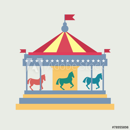 Vintage Merry Go Round Carousel Vector 500x500 Vintage Merry Go Round Carousel Vector