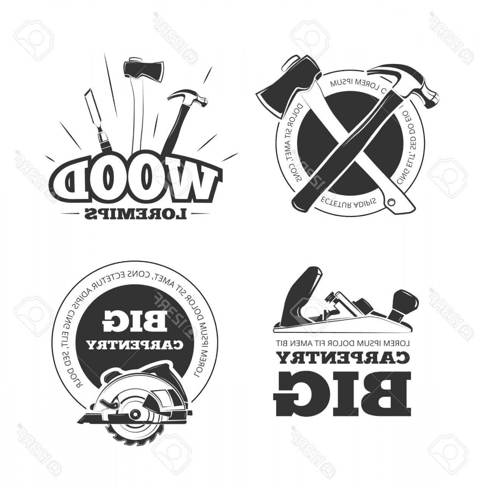 Photostock Vector Vintage Carpentry Vector Labels Emblems Badges 1558x1560 Photostock Vector Vintage Carpentry Vector Labels Emblems Badges