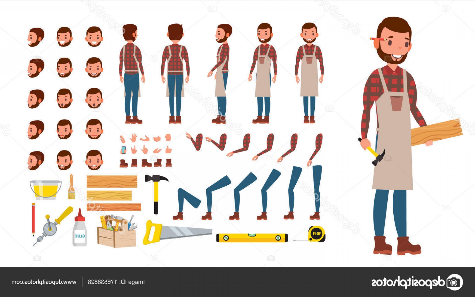 Stock Illustration Carpenter Vector Animated Professional 1920x1200 Stock Illustration Carpenter Vector Animated Professional