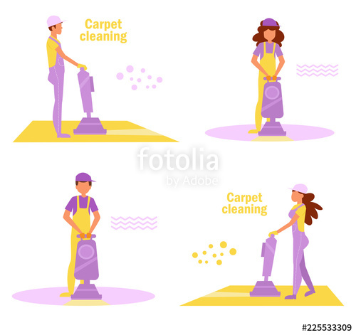 500x471 Carpet Cleaning Vector Cartoon Isolated Art Work Person Stock