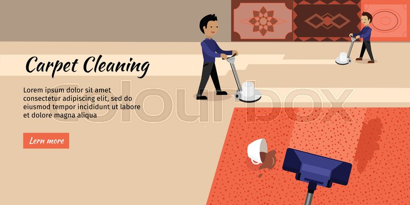 800x400 Carpet Cleaning Service Banner Man In Stock Vector Colourbox