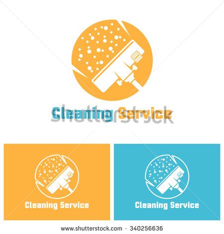 450x470 Cleaning Service Isolated Vector Logo Template With Sample Text
