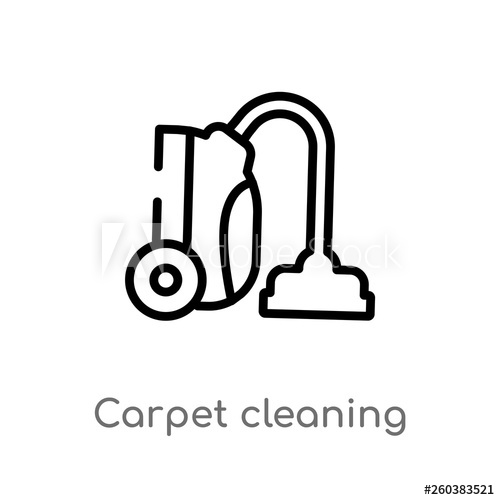500x500 Outline Carpet Cleaning Vector Icon Isolated Black Simple Line