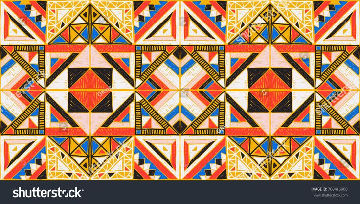 736x417 Vector Texture Seamless Geometric African Pattern Ethnic Ornament