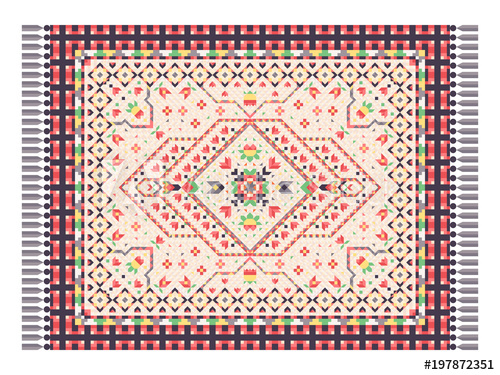 500x375 Oriental Rug With Traditional Ornament Persian Carpet Vector