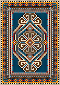 211x300 The Ancient Oriental Design With Frame For Carpet