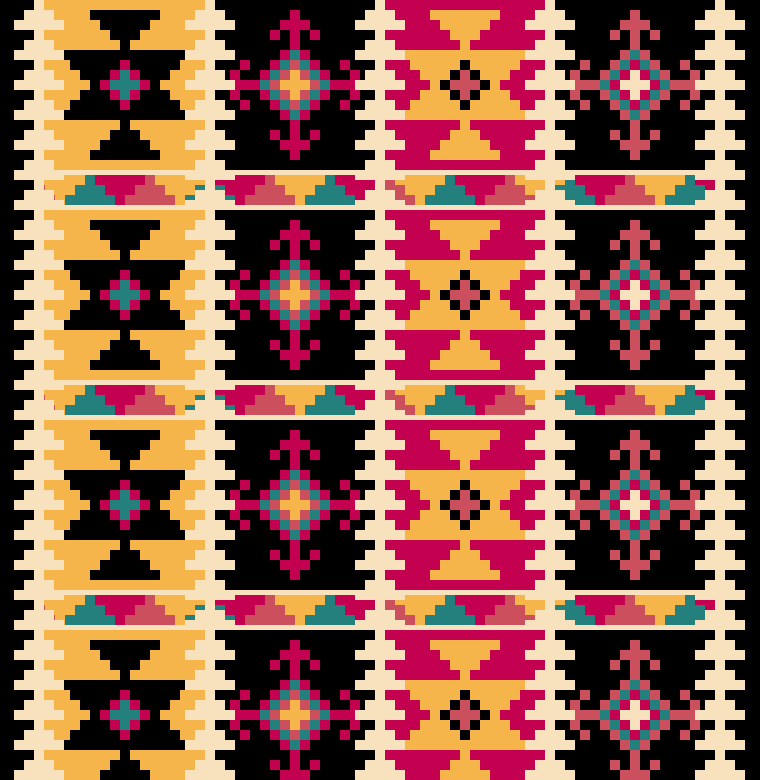 760x780 Uzbek Carpet Vector Pattern