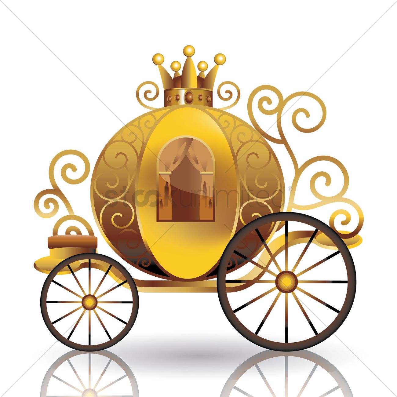 1300x1300 Golden Carriage Vector Image