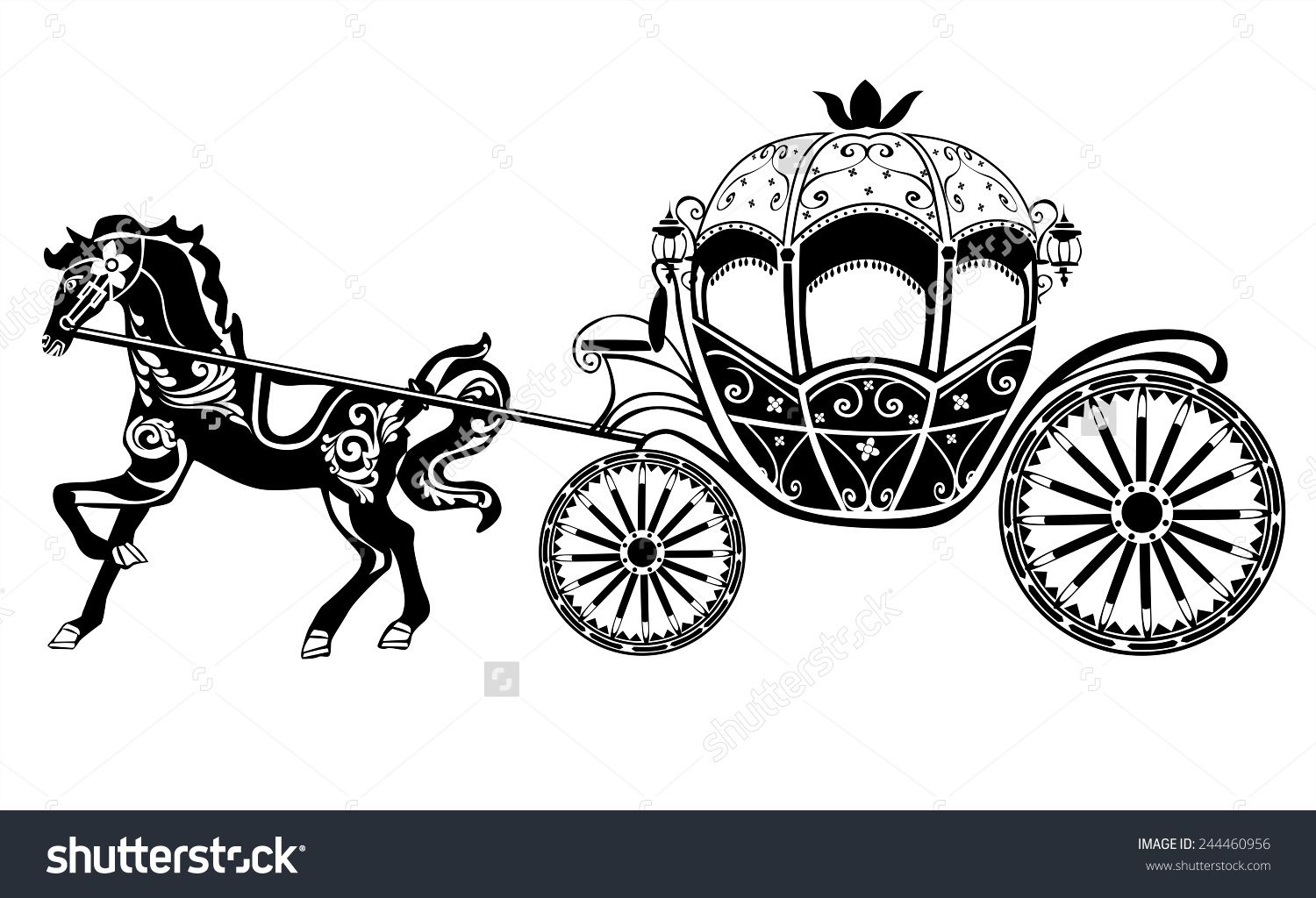 1500x1024 Horse Carriage Silhouette With Horse Preview Save To A Lightbox