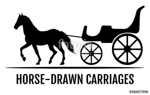 500x316 Horse Drawn Carriage Black Silhouettes Of Horse And Carriage