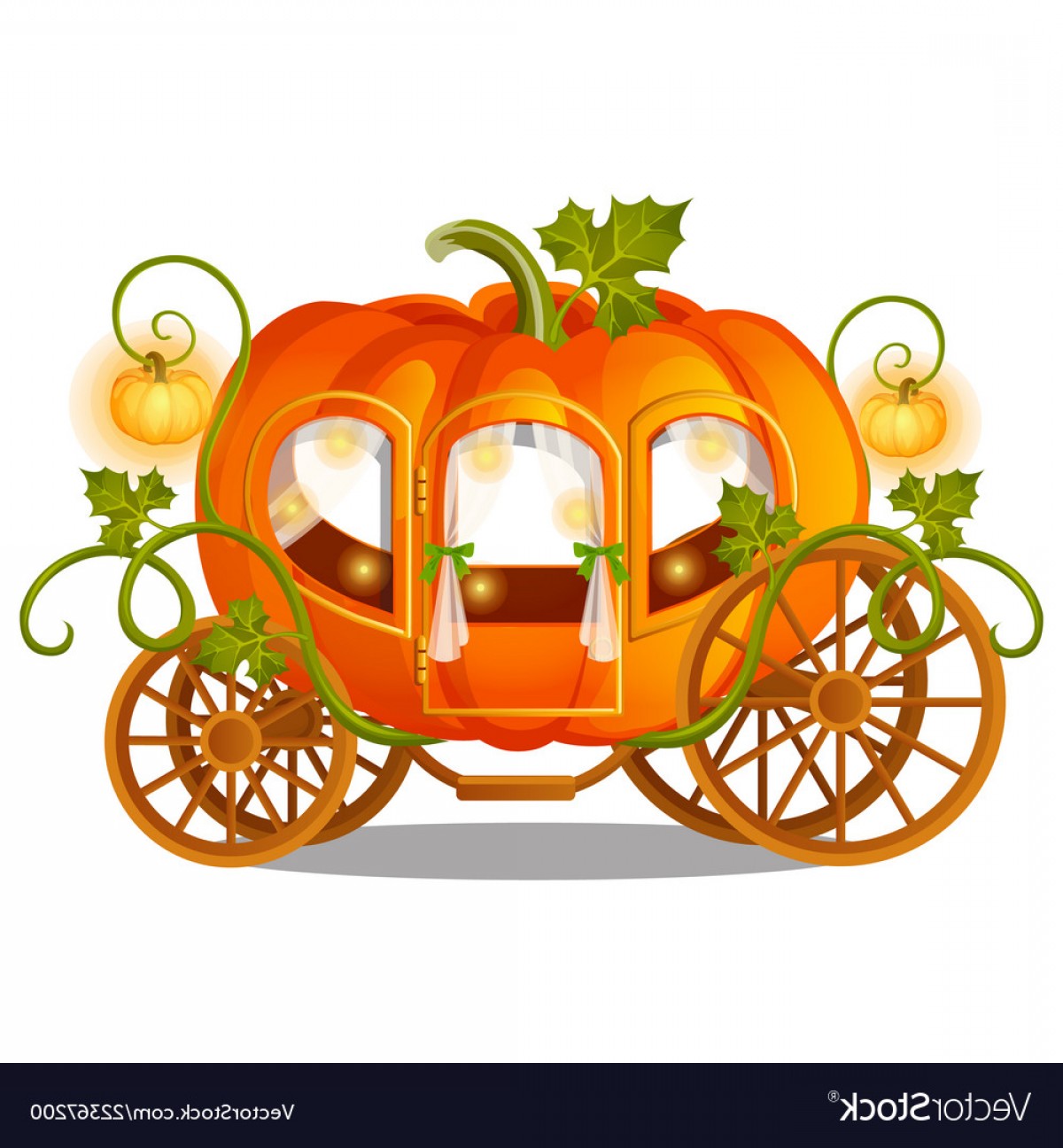 1200x1296 Vintage Horse Carriage Of Pumpkin With Florid Vector Wallkeeper