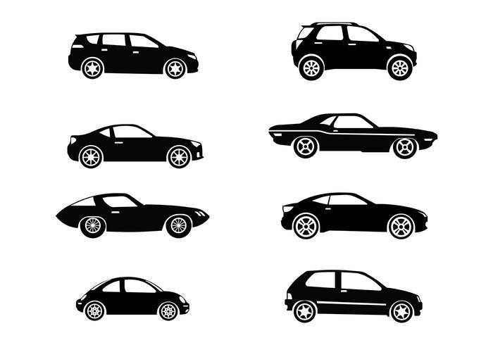 700x490 Silhouette Carros Icons Vector