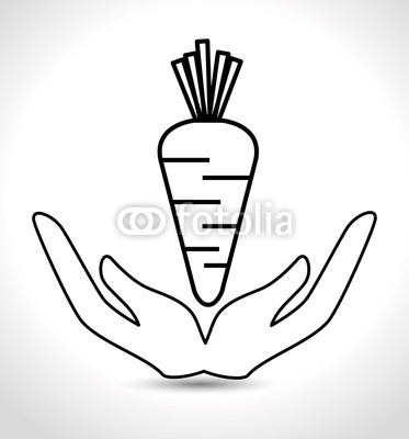 373x400 Hands Holding Carrot Vegetable Food Silhouette Vector Illustration