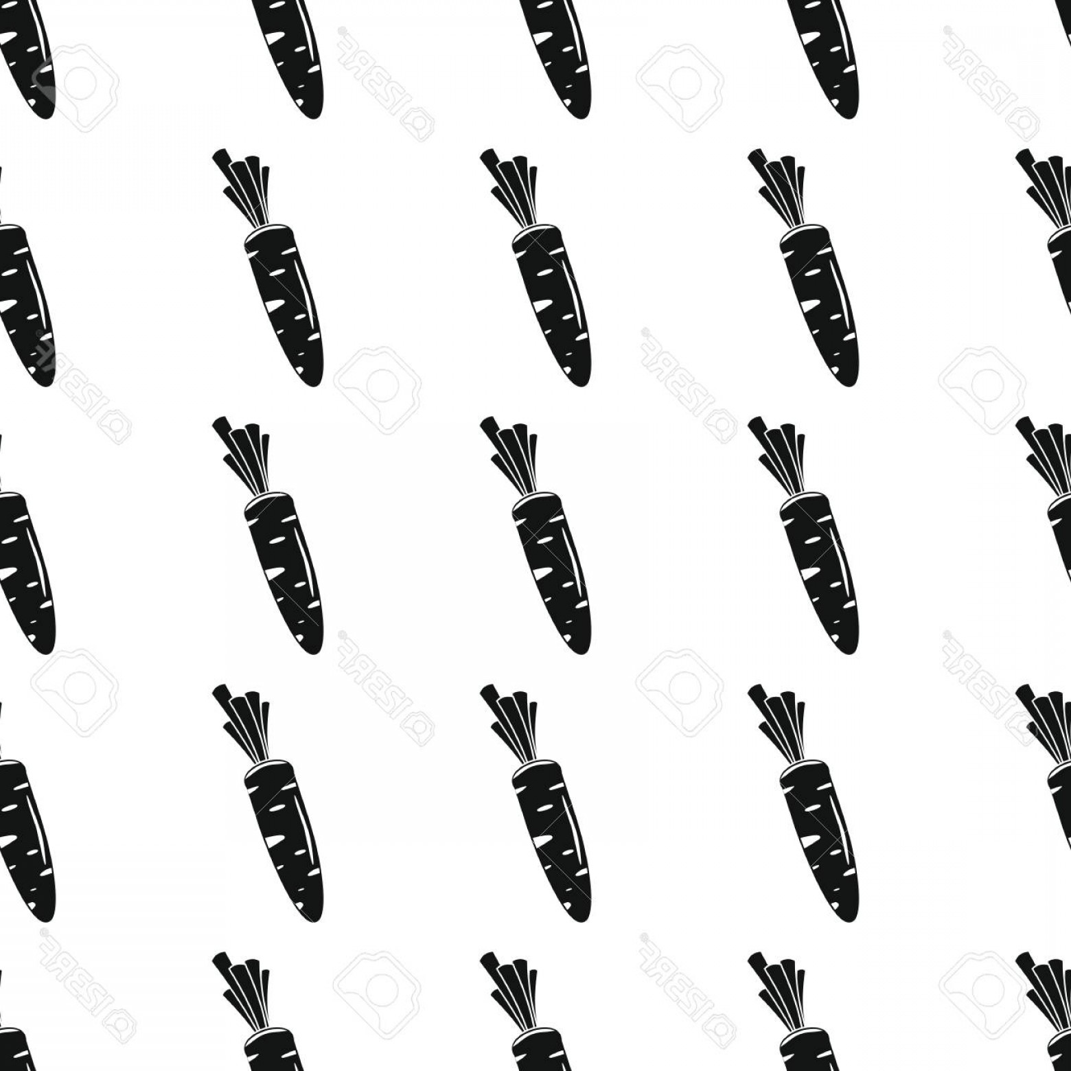 1560x1560 Photostock Vector Carrot Black Simple Silhouette Vector Seamless