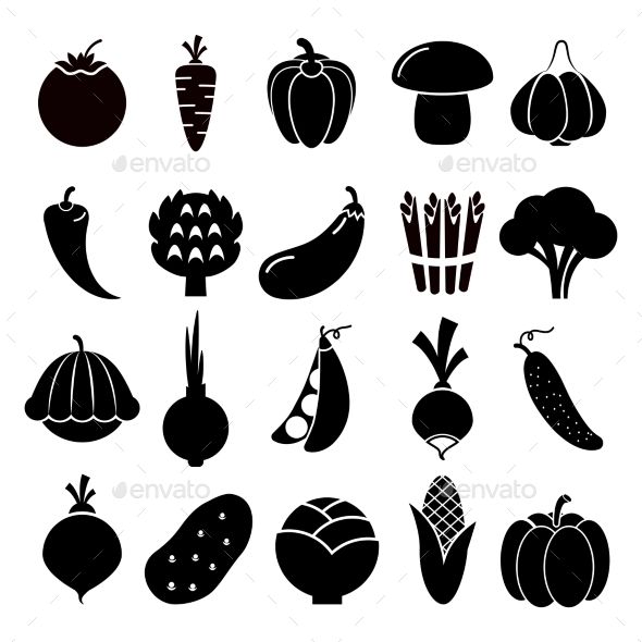 590x590 Vegetables Silhouettes