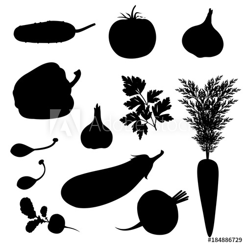 500x500 Vegetables Silhouettes