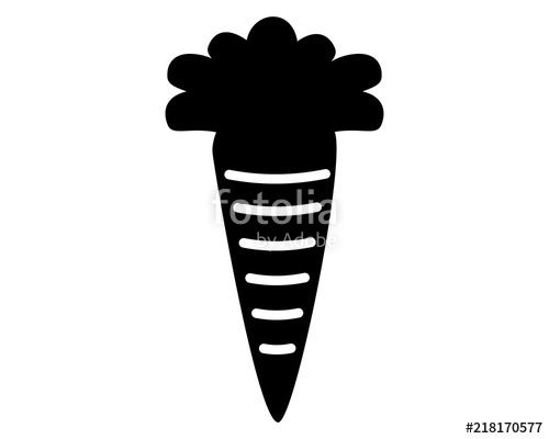 500x400 Black Carrot Silhouette Image Vector Icon Logo Symbol Set Stock