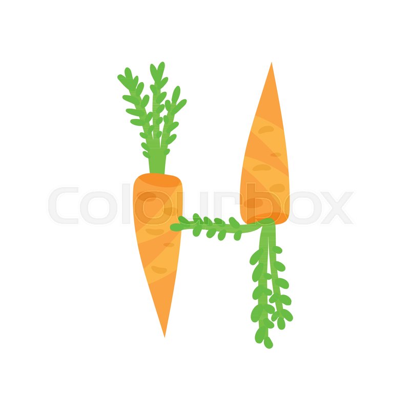 800x800 H Veggie Vegetable English Alphabet Stock Vector Colourbox