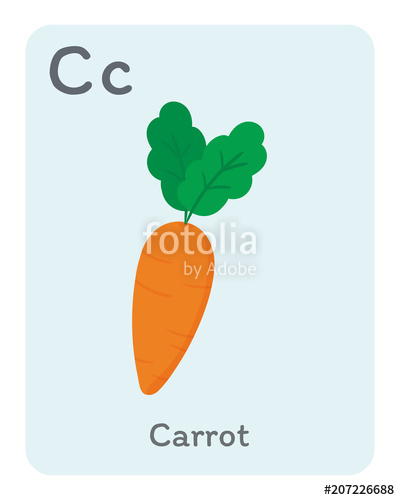 400x500 Vegetable And Fruit English Alphabet C Letter Carrot Vector