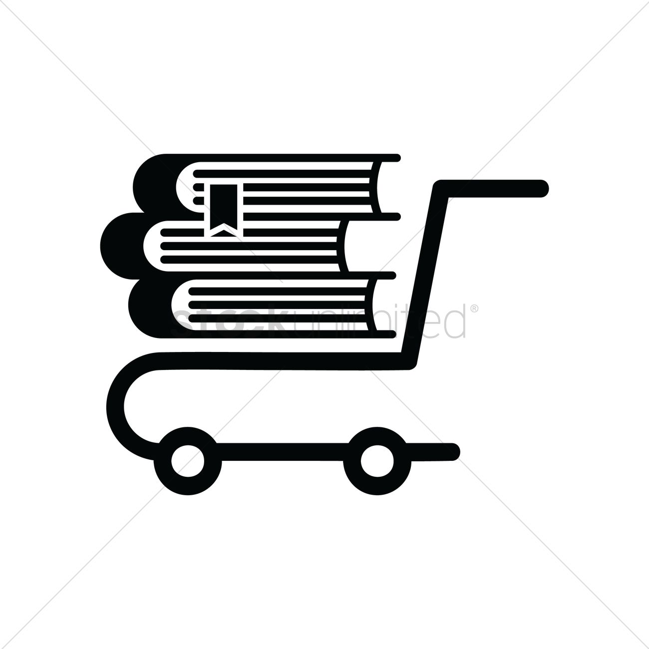 1300x1300 Books In A Cart Icon Vector Image