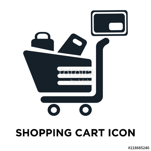 500x500 Shopping Cart Icon On White Background Modern Icons Vector