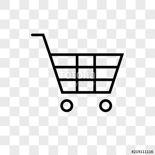 500x500 Shopping Cart Vector Icon On Transparent Background, Shopping Cart