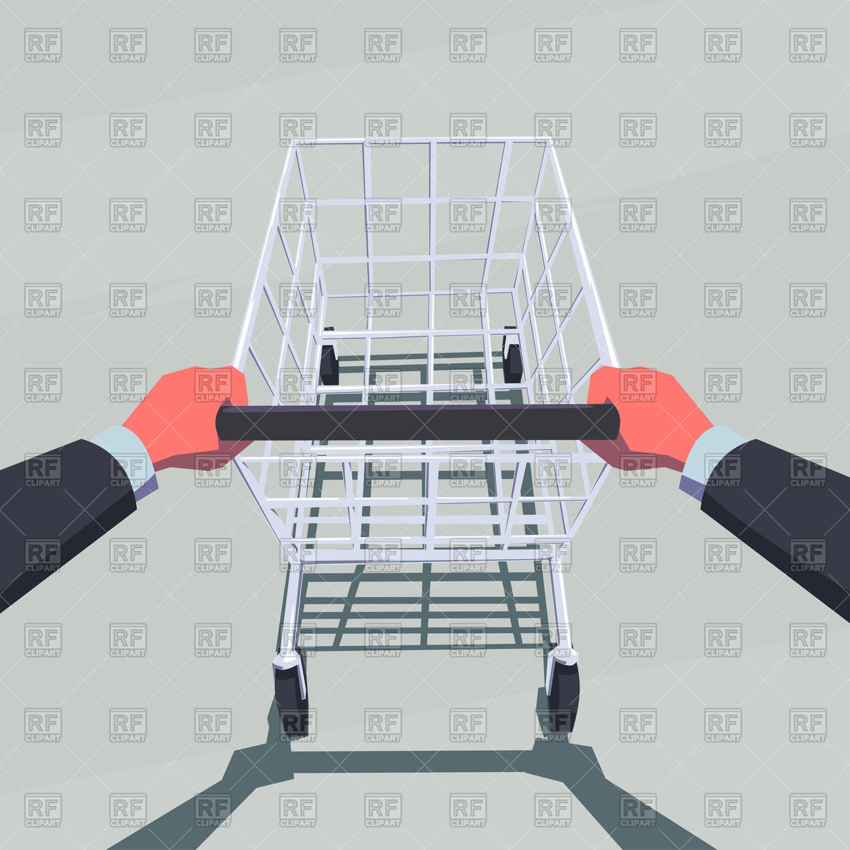 Man's Hands Pushing Empty Shopping Cart Vector Image Of People 1200x1200 Man's Hands Pushing Empty Shopping Cart Vector Image Of People