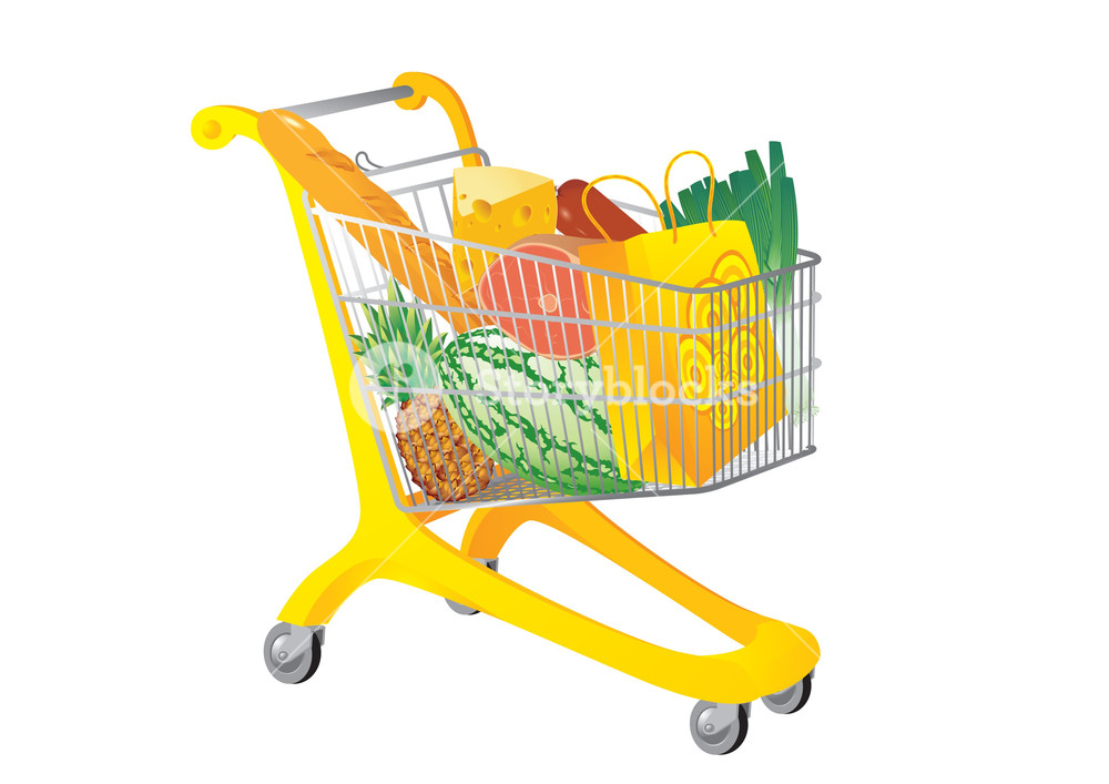 Supermarket Cart Vector Illustration Royalty Free Stock Image 1000x707 Supermarket Cart Vector Illustration Royalty Free Stock Image