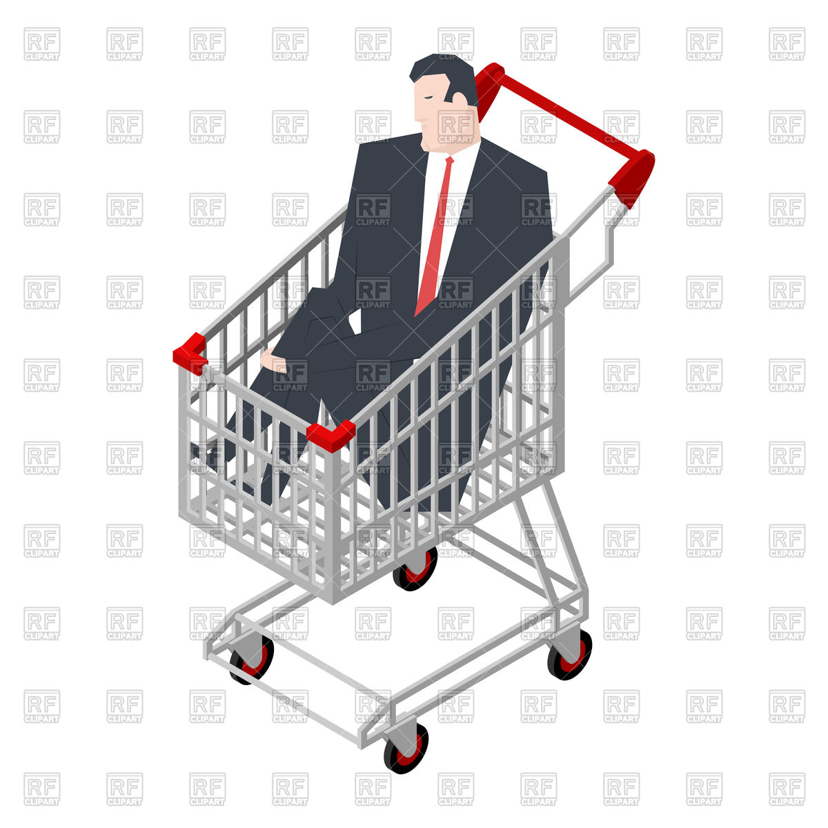 Businessman Sitting In Shopping Cart Vector Image Of People 1200x1200 Businessman Sitting In Shopping Cart Vector Image Of People